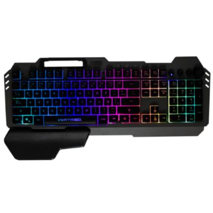 Teclado vortred holder al&aacute;mbrico rgb programable