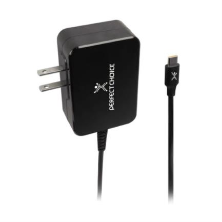 Adaptador Perfect Choice Corriente 65W Tipo C para Laptop y Dispositivos Móviles Color Negro - Artículos Promocionales MAS RECIO