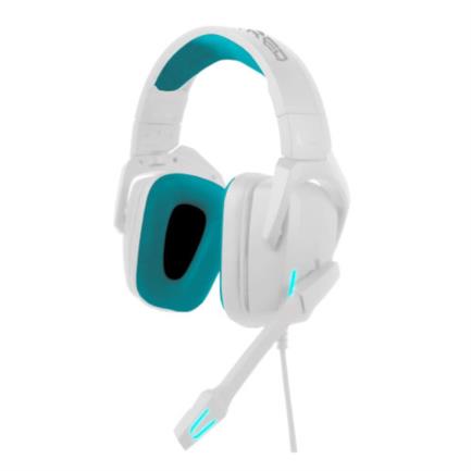 Audífonos alámbricos vortred cloud pass gaming 7.1 canales usb color blanco