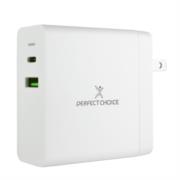 Cargador de pared perfect choice 65w usb-c para laptop/tablet/smartphone