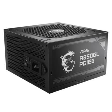 Fuente de Poder MSI MAG A850GL PCIE5 850W ATX 12V 80 Plus Gold Full Modular PCIe 5.0 24 pin Fan 120mm Negro - Artículos Promocionales MAS RECIO