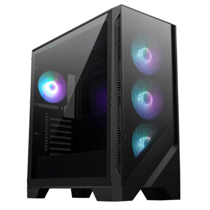 Gabinete msi mag forge 321r airflow cristal temp atx midi-tower atx/micro-atx/mini-itx sin fuente 4 ventiladores negro