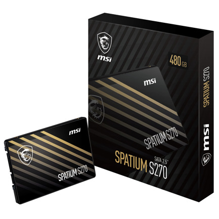 Ssd msi interno spatium s270 480gb 2.5 sata iii hasta 450 mb/s escritura