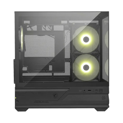 Gabinete Gamer MSI MAG PANO M110R Micro-ATX Vista Panorámica 270° Cristal Templado Negro - Vista 6