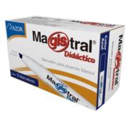 Marcador magistral didáctico pizarrón blanco color azul c/12 pzas