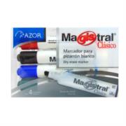 Marcador Magistral Clásico Plástico Pizarrón Blanco Colores Surtidos C/4 Pzas - Vista 3