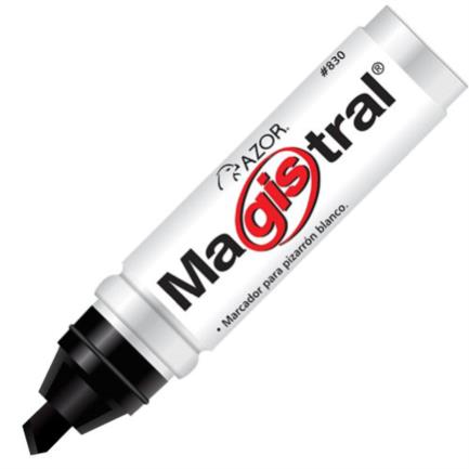 Marcador magistral aluminio pizarrón blanco color negro c/12 pzas