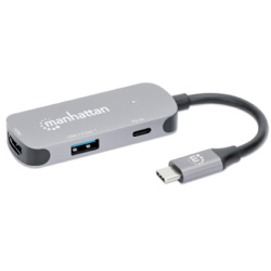 Docking Manhattan USB-C  3 Ptos HDMI 4K@60Hz USB-C - Vista 8