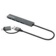 Hub Manhattan de 4 puertos USB-A 3.2 Gen 1 con conector adaptable de USB-A a USB-C - Vista 4