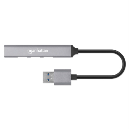 Hub Manhattan USB-A V2.0  3 Ptos y V3.0 1 Pto Aluminio - Vista 2