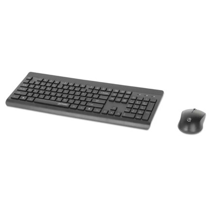 Teclado y Mouse Optico Inalambrico Manhattan 2.4G Negro combo