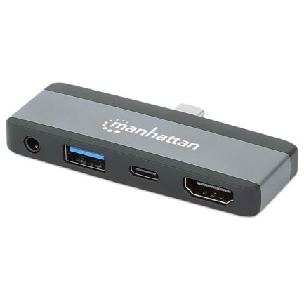 Docking usb-c manhattan 4 ptos hdmi/usb-a/3.5mm/usb-c pd sin cable