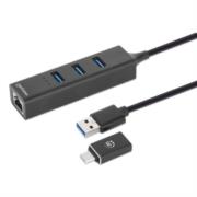 Adaptador de Red Manhattan USB A/C con Hub V3 Color Negro - Vista 4