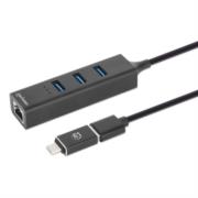 Adaptador de Red Manhattan USB A/C con Hub V3 Color Negro - Vista 6