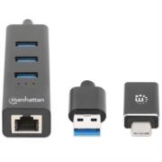 Adaptador de Red Manhattan USB A/C con Hub V3 Color Negro - Vista 10