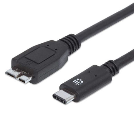 Cable manhattan usb-c v3.1 c-micro b 1m color negro