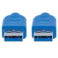 Cable USB MANHATTAN V3.2 A-A  1.8M Azul 5 Gbps - Vista 5