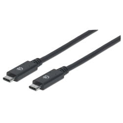 Cable Manhattan USB-C V3.2 C-C  1.0M 10Gbps 100W 10