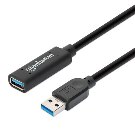 Cable manhattan usb v3.2 ext. tipo a  5.0m negro 5gbps