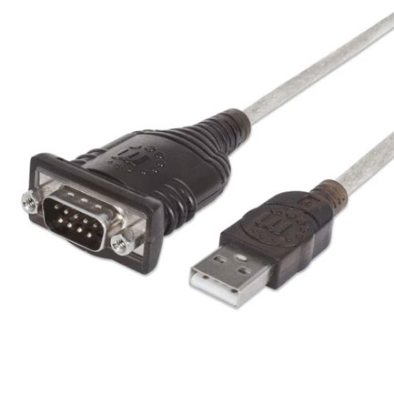 Convertidor USB Manhattan a Serial DB9 0.4m Chip FTDI FT232