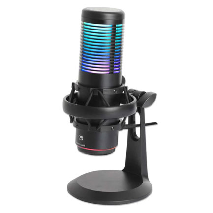 Micrófono manhattan omnidireccional usb con led rgb y cancelación de ruido