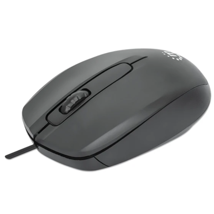 Mouse óptico Manhattan estándar USB color negro - Vista 3