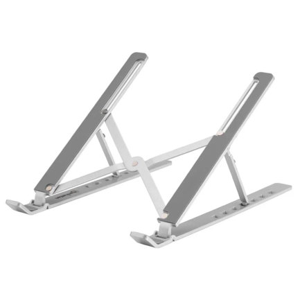 Soporte laptop manhattan p/escritorio de posiciones aluminio eco