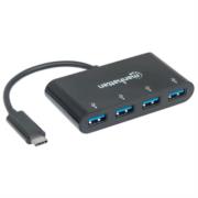 Hub Manhattan USB-C 3.2 Gen1 4 Puertos USB-A Color Negro - Vista 6