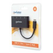 Hub Manhattan USB-C 3.2 Gen1 4 Puertos USB-A Color Negro - Vista 9
