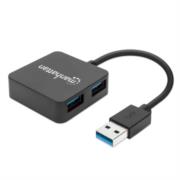 Mini Hub Manhattan USB 3.0 Alta Velocidad 4 Puertos Color Negro - Vista 5