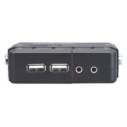 Switch KVM Manhattan Compacto 2 Puertos Desktop USB 2:1 Cables+Audio Color Negro - Vista 9