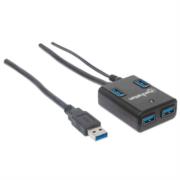 Hub Manhattan USB 3.0 Súper Velocidad 4 Puertos Color Negro - Vista 6