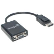 Adaptador manhattan displayport m a vga h 15cm activo color negro