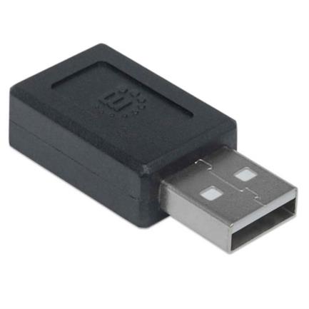 Adaptador manhattan usb c-a 2.0 color negro