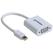 Adaptador manhattan activo mini displayport-m a vga-h color blanco