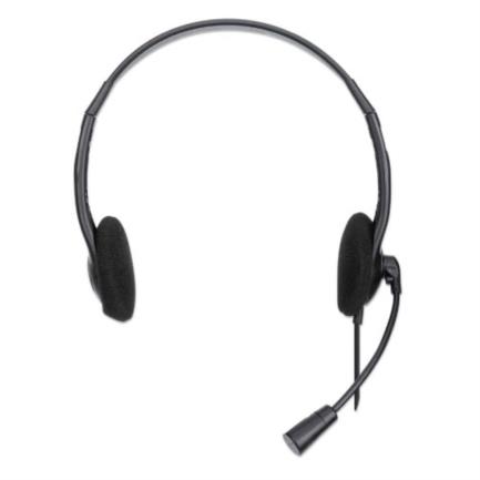 Aud&iacute;fonos manhattan est&eacute;reo microf&oacute;no ajustable usb color negro