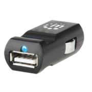Cargador usb manhattan para auto 1 puerto indicador led tablet/celular color negro