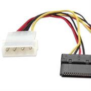 Cable corriente manhattan sata en y 4 pines a 2x15 pines 15cm
