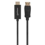 Cable manhattan displayport/hdmi m-m 1080p1m color negro