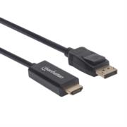 Cable manhattan displayport/hdmi m-m 1080p3m color negro