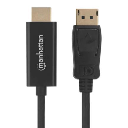 Cable manhattan displayport/hdmi m-m 1080p3m color negro
