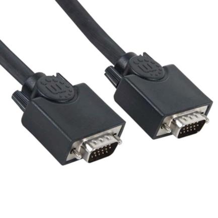 Cable Manhattan SVGA Monitor 8MM HD15M-M 15m Color Negro
