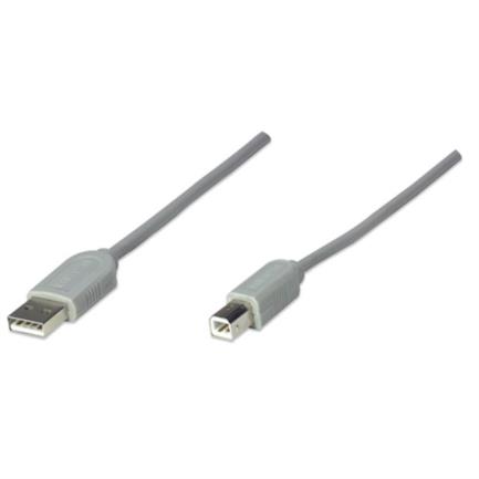 Cable manhattan usb a-b 3m color gris