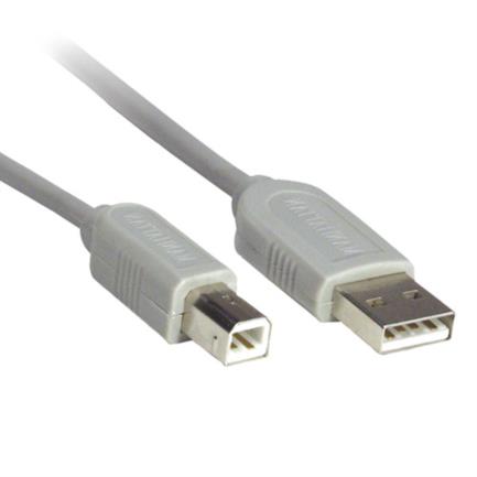 Cable manhattan usb a-b 4.5m color gris