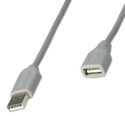 Cable manhattan usb a-a extensi&oacute;n 4.5m color gris
