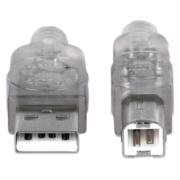 Cable Manhattan USB B Alta Velocidad 2.0 A-B1.8m Color Plata - Vista 5