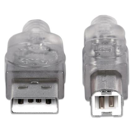 Cable manhattan usb b alta velocidad 2.0 a-b1.8m color plata
