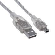 Cable manhattan usb mini b alta velocidad 2.0 a mini b 1.8m color plata