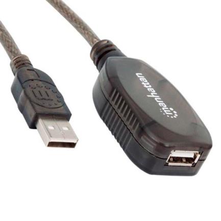 Cable manhattan usb 2.0 alta velocidad extensión activa 10m color negro