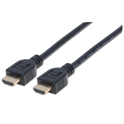 Cable manhattan hdmi alta velocidad con ethernet blindado 2m color negro